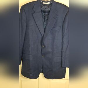 Hickey Freeman PatrickJames 40R BlueWOOLSILKLINEN Herringbone 2Button Men Blazer